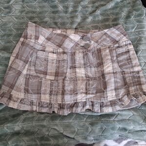 Chic Plaid Mini Skirt with Button Accents